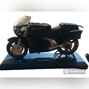 Vintage Black Kawasaki Ninja KR500 Motorcycle Corded Phone.  Preowned.